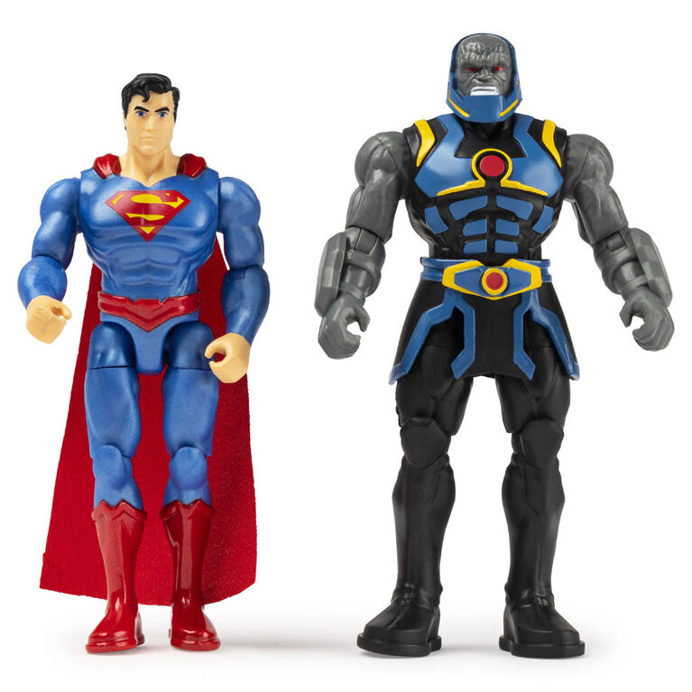 DC Comics, 4-Inch SUPERMAN vs. DARKSEID Action Figure 2-Pack with 6 Mystery Accessories, Adventure 1