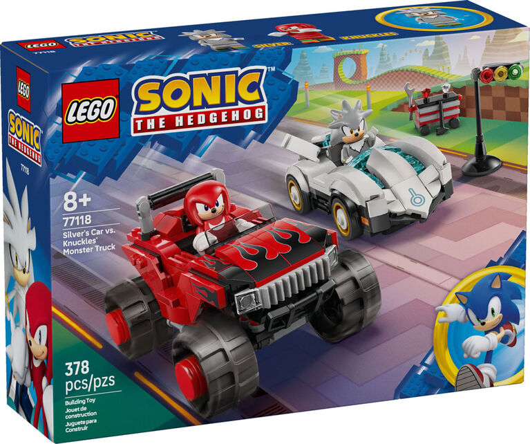 LEGO Sonic the Hedgehog La Voiture de Silver Contre le Camion Monstre de Knuckles, Jouet de Construction pour les Enfants de 8 Ans et Plus 77118