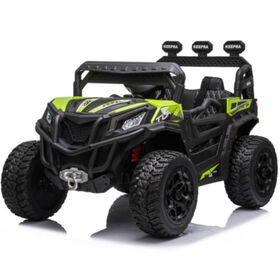 KidsVip 12V Kids and Toddlers Junior Sport Utility Ride On Buggy/UTV w/Remote Control - Green - English Edition