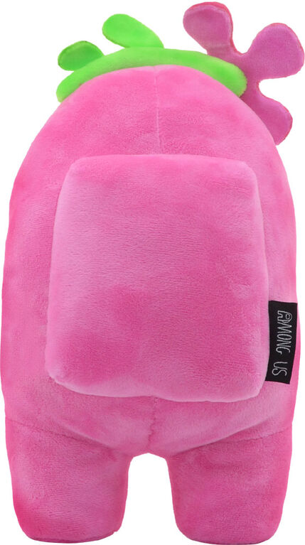 YuMe Among Us 12-Inch Plush Toy with Hat - Pink, Flower Pin