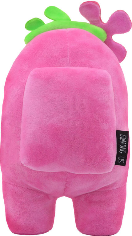 Peluche 12 po avec chapeau Among Us YuMe - rose, avec chapeau fleur