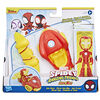 Marvel Spidey and His Amazing Friends Iron Racer Set, Action Figure with Vehicle and Accessory, Preschool Toys