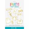 Gold Baby Shower Photo Props 10 pieces - English Edition