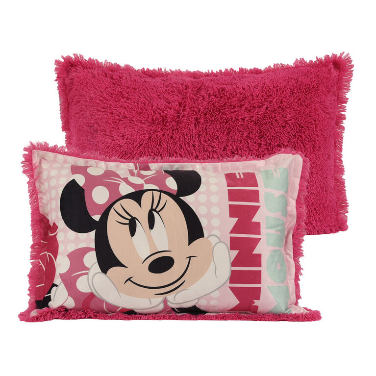 Disney Minnie Mouse Kids Jumbo Funky Fur Pillow, 20" x 30"