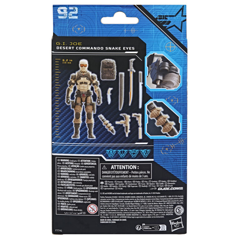 G.I. Joe Classified Series Desert Commando Snake Eyes, Collectible G.I. Joe Action Figures, 92, 6 Inch Action Figures