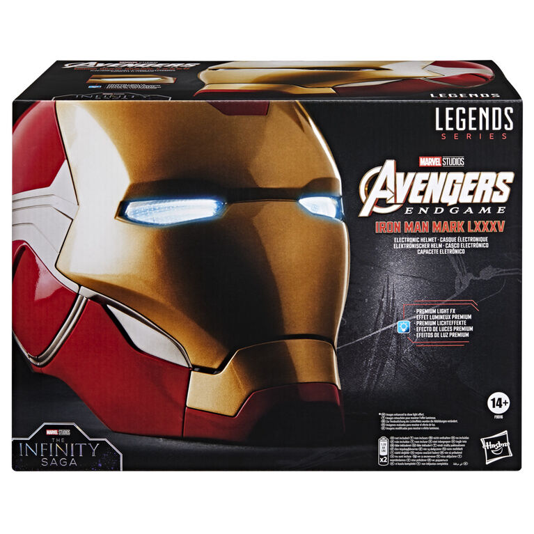Marvel Legends Series Iron Man Premium Electronic Helmet with Light FX, Avengers: Endgame Adult Roleplay Gear