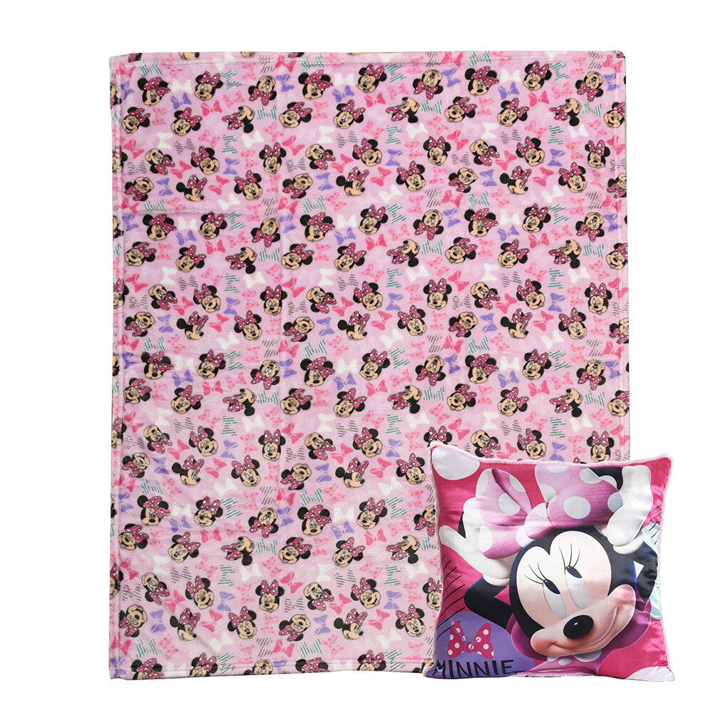Disney Minnie Mouse 2 Piece Throw and Cushion Set