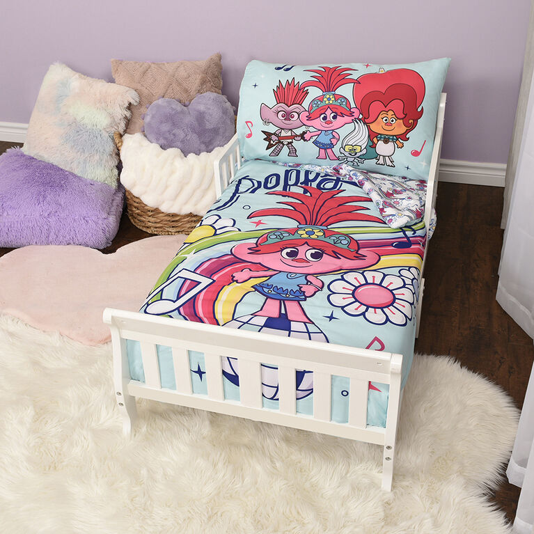 Trolls 3 Piece Toddler Bedding Set With, Trolls Twin Bed In A Bag Queen