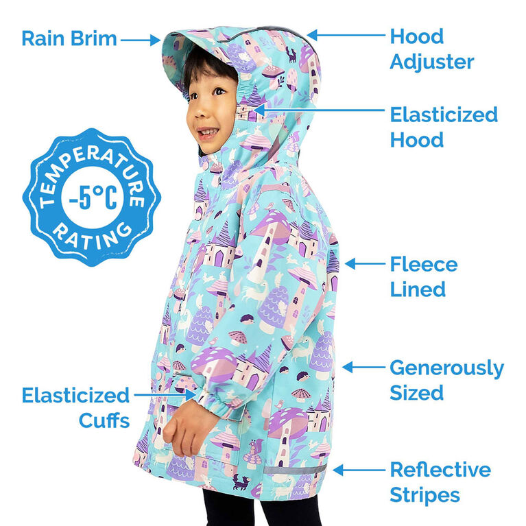 Vestes de Pluie Doublées en Polaire pour Enfants | Forêt Mentholée - 2T (2-3A)