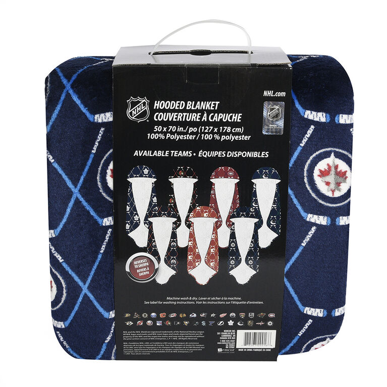 NHL Winnipeg Jets Hooded Wearable Throw Blanket, 50" x 70"