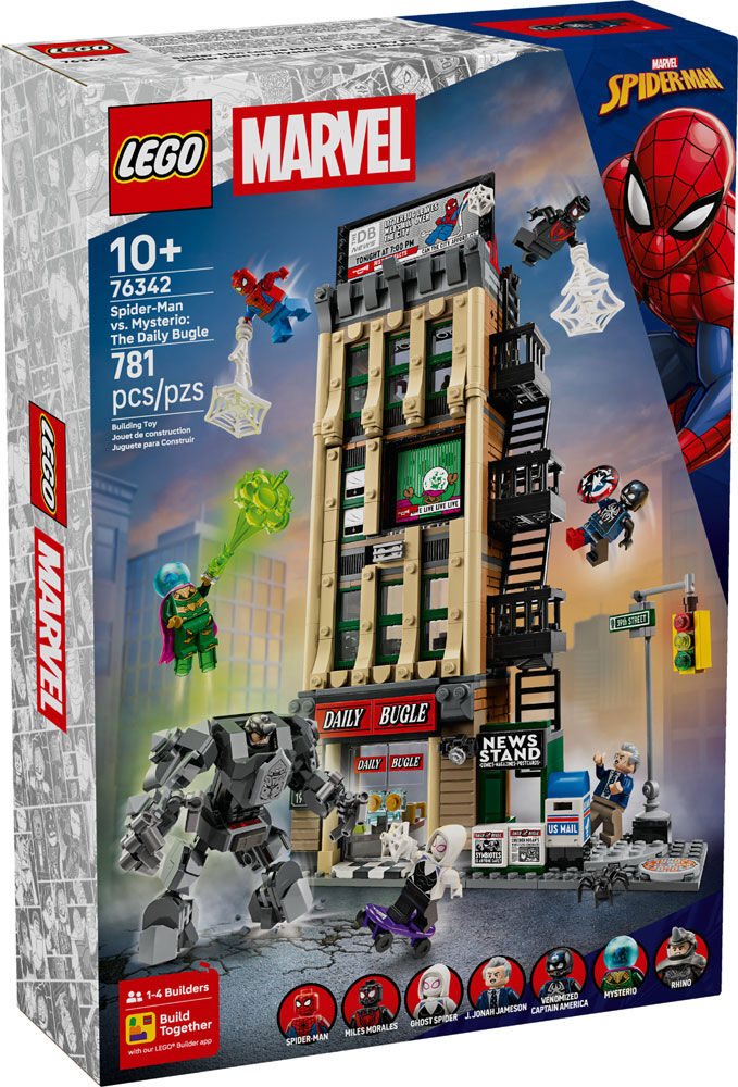 LEGO Marvel Spider-Man vs. Mysterio: The Daily Bugle Building Toy for Kids, Ages 10+ - 76342