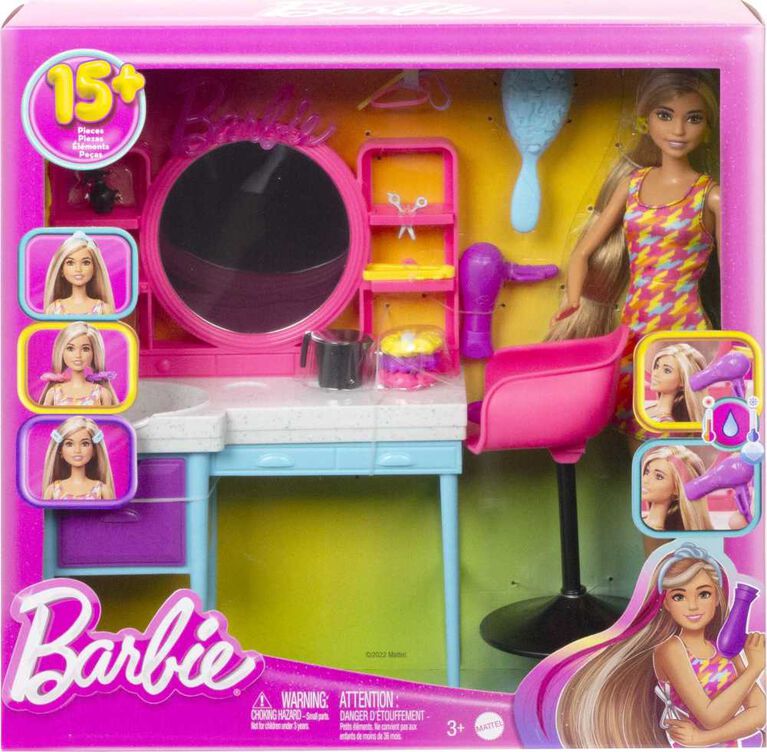 Barbie Ultra Chevelure Coffret de jeu Salon et poupée