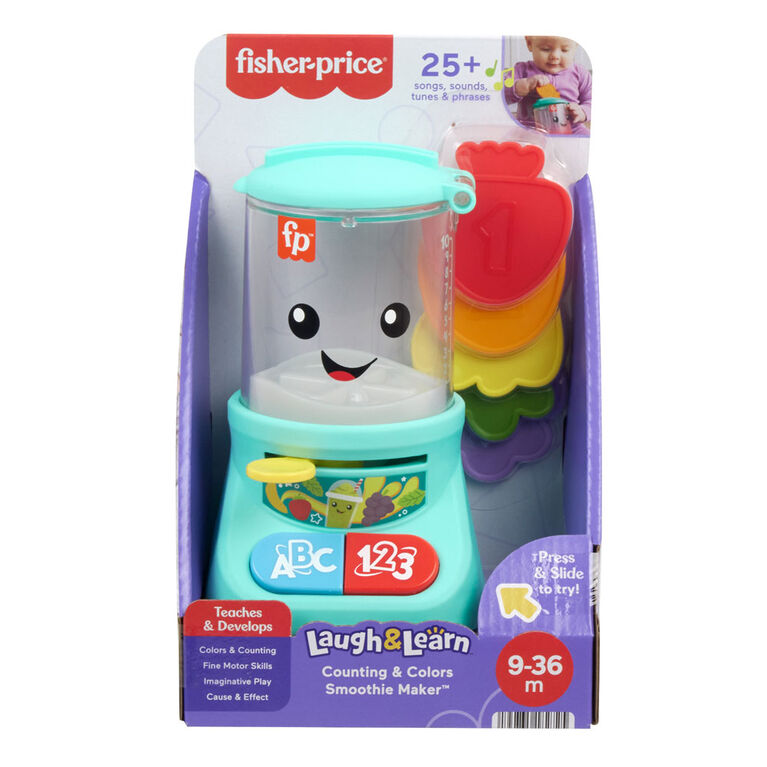 Fisher-Price Laugh & Learn Counting & Colors Smoothie Maker Musical Toy Blender - English Edition