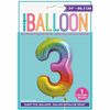 Ballon en aluminium en forme de nombre arc-en-ciel 34 " - 3