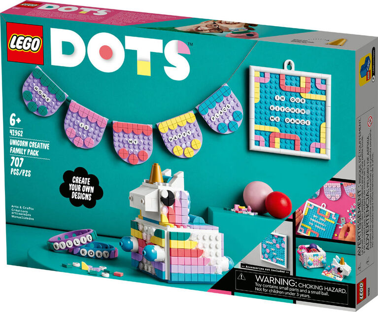 LEGO DOTS Ensemble créatif familial Licorne 41962 Ensemble de création artisanale (707 pièces) - Notre exclusivité