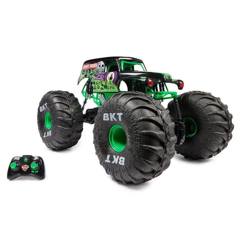 Monster Jam, Official Mega Grave Digger All-Terrain Remote Control Monster Truck, Over 2 Ft. Tall, 1:6 Scale