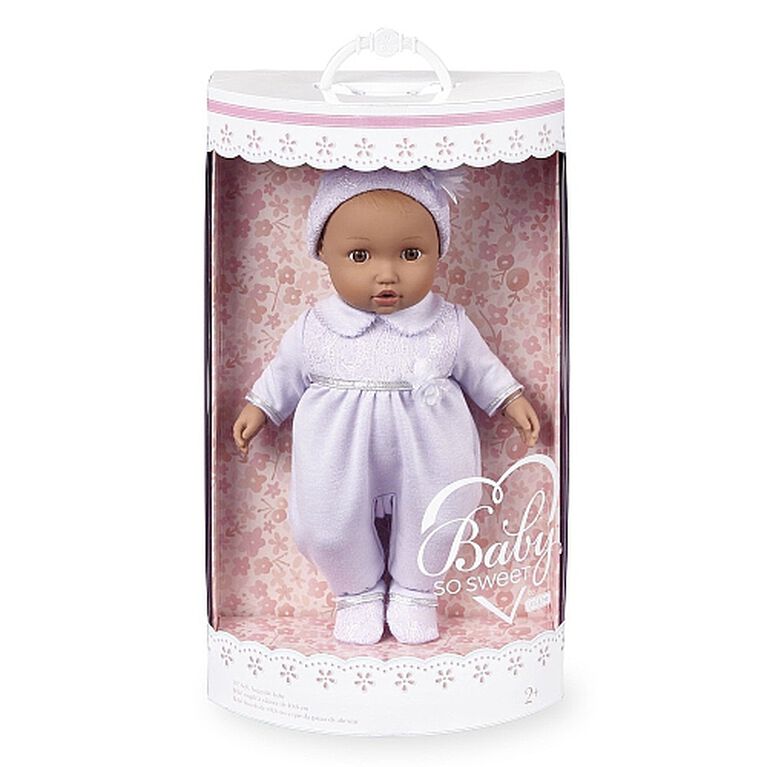 You & Me Baby So Sweet 16 inch Nursery Doll - Brunette Purple