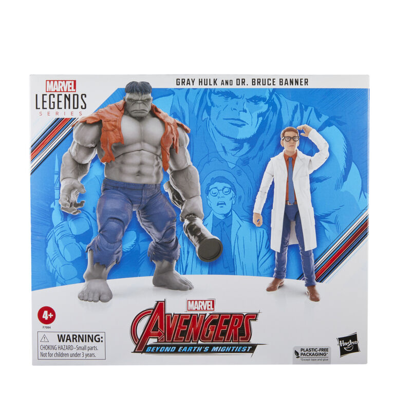 Hasbro Marvel Legends Series Gray Hulk et Dr Bruce Banner, Avengers 60e anniversaire, figurines de collection de 15 cm