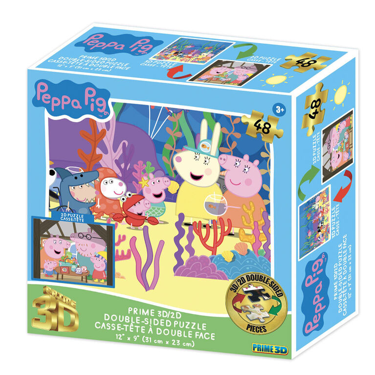 Gabby/Peppa Pig Double Sided 48Pc Puzzle Asst