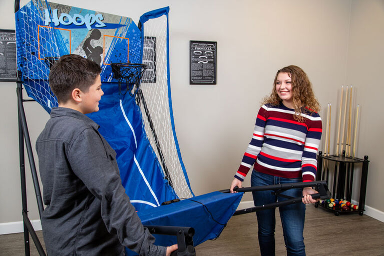 Hoops Dual Basketball Arcade Game with Electronic Digital Scoring