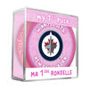 NHL Winnipeg Jets new fan is born logo on pink puck in cube