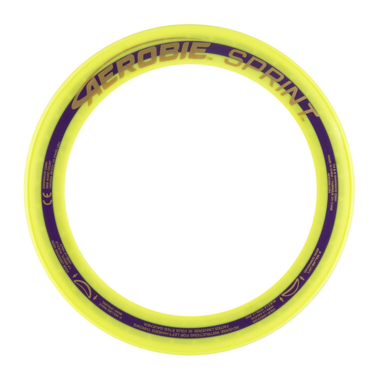 Aerobie Sprint Ring Outdoor Flying Disc - 10 Inches - Yellow