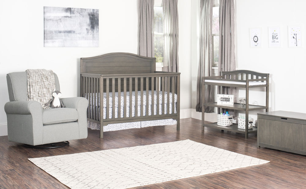 Forever Eclectic by Child Craft Wilmington Arch Top 4 in 1 Convertible Crib Dapper Gray
