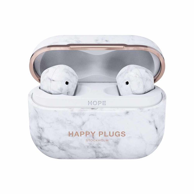 Happy Plugs  Hope True Wireless Écouteurs Marbre Blanc