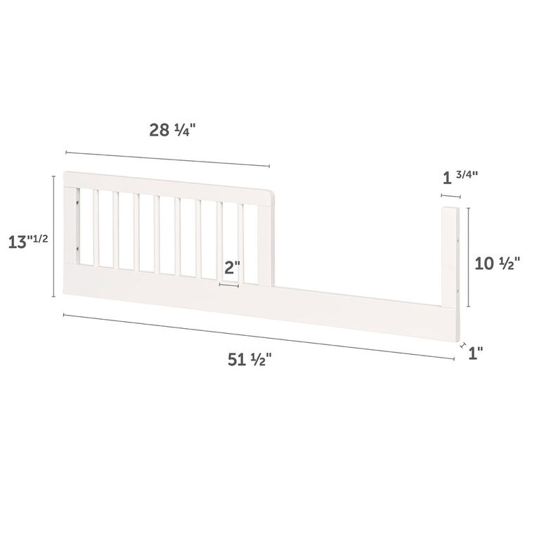 Balka Toddler Toddler Rail for Baby Crib Pure White