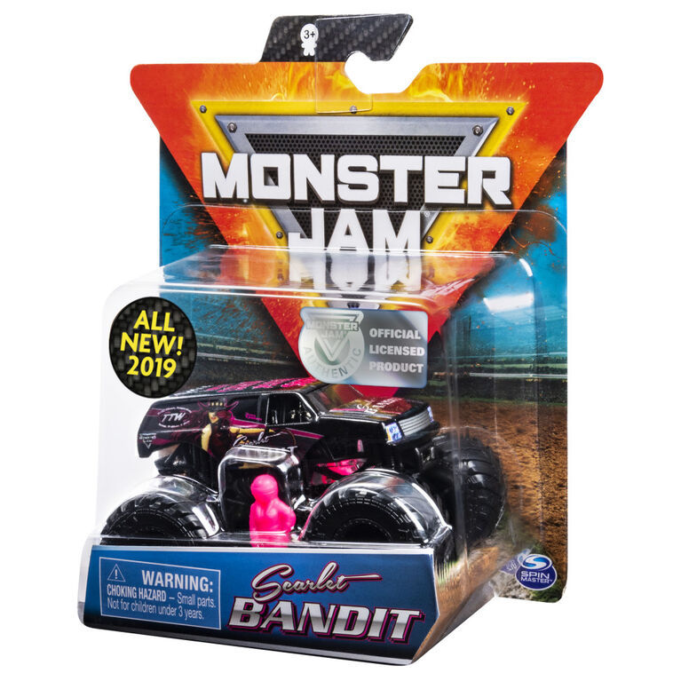 Monster Jam, Official Scarlet Bandit Monster Truck, Die-Cast Vehicle, Danger Divas Series, 1:64 Scale