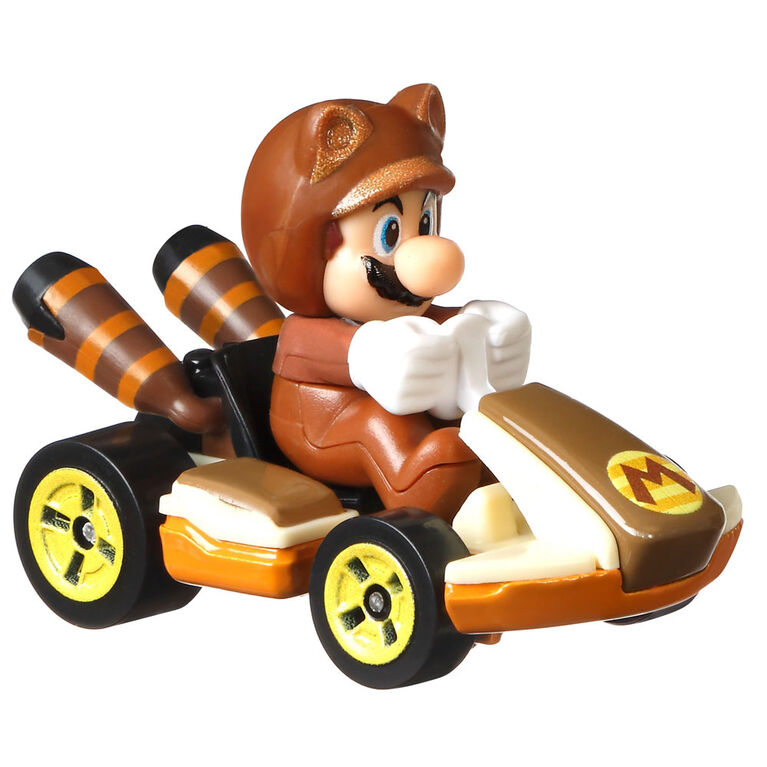 Hot Wheels Mario Kart Replica Tanooki Mario Standard Kart Die-Cast