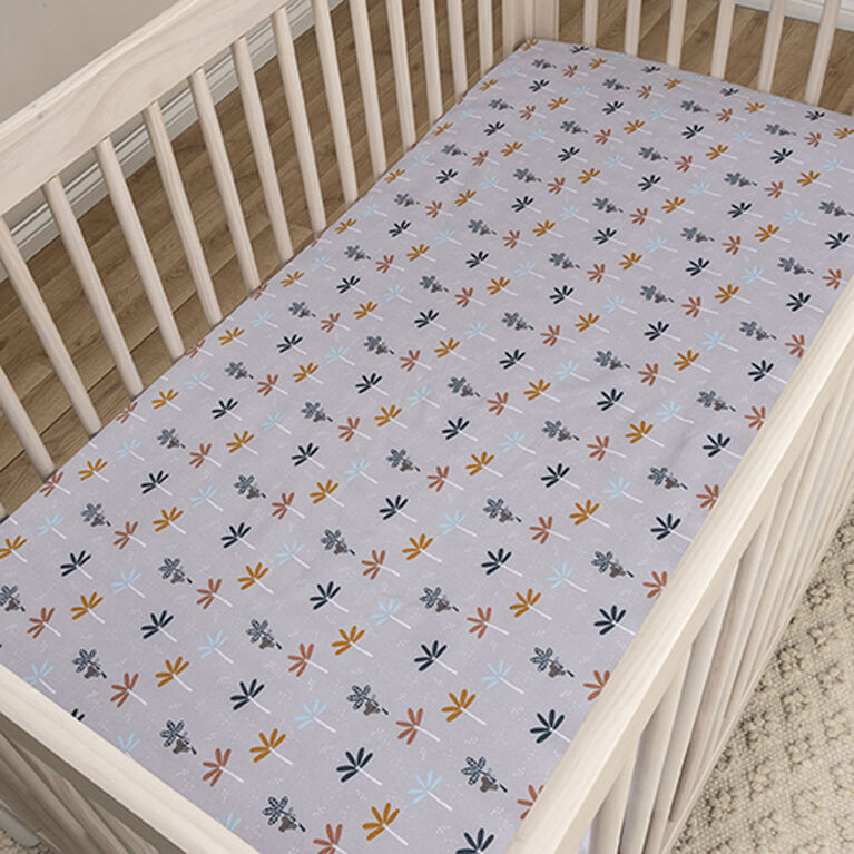 Ensemble de 2 draps-housses en microfibre pour lit de bébé Sammy & Lou - Palmiers Koala