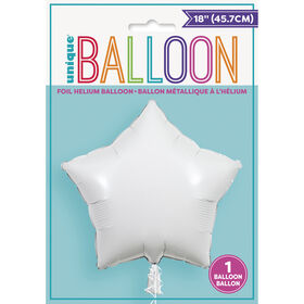 Ballon Aluminum En Forme D`Etoile 18 Po - Blanc