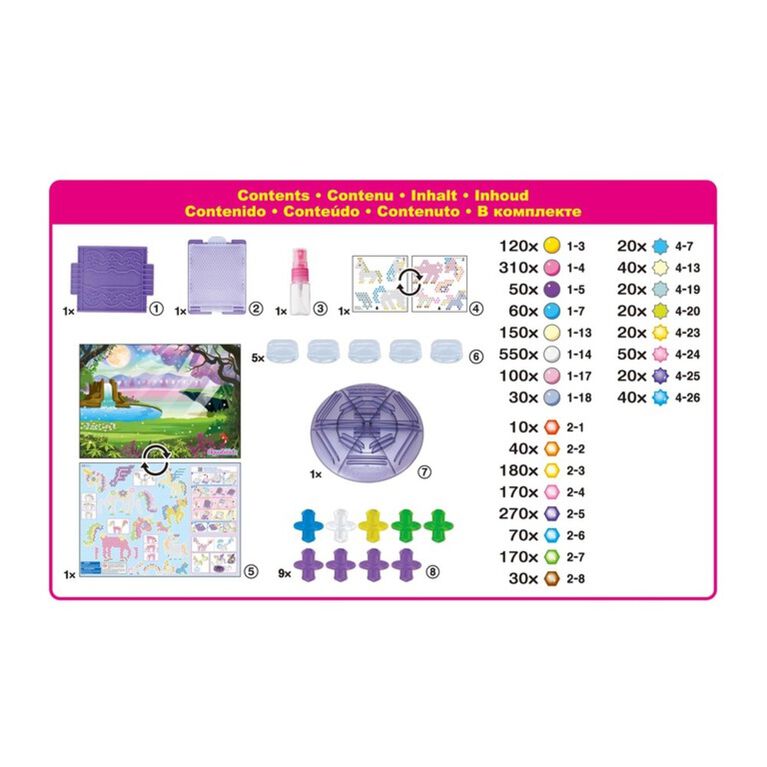 Pack de fête licorne magique Aquabeads, kit complet de perles d