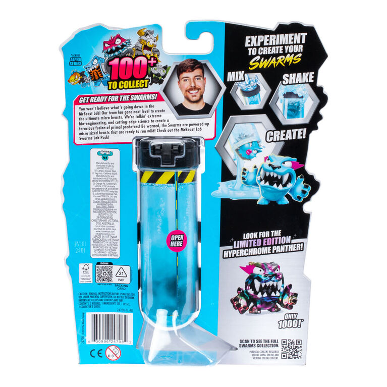 Essaims de laboratoire MrBeast, pack de laboratoire, 5 essaims à l'intérieur, expérimentez pour créer vos essaims, mélangez, secouez, créez