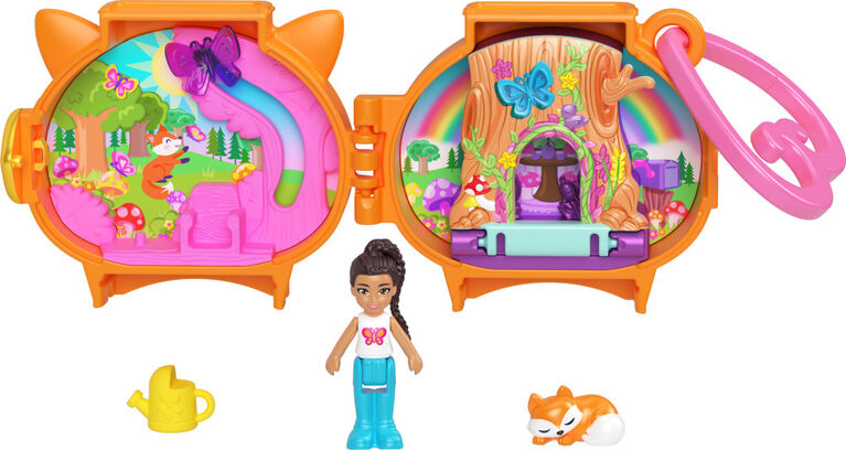 Polly Pocket Dolls and Playset, Mini Travel Toys, Pet Connects Fox