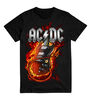 ACDC-Guitare flammes de feunoir chemise