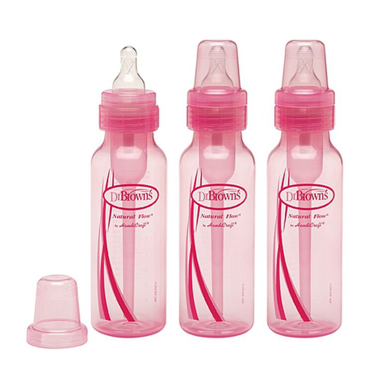 Dr. Brown's Standard 8oz Bottles Pink, 3 pack Babies R Us Canada