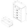 Tiara 5-Drawer Chest- Pure White