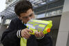 Nerf Hyper Impulse-40 Blaster, 30 Nerf Hyper Rounds, Spring-Open Instant Reload Hopper, Up To 110 FPS Velocity, Eyewear Included