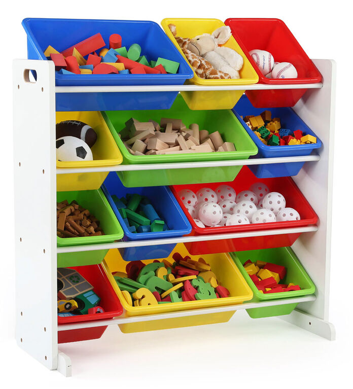 Toy Organizer with 12 Bins White/Primary