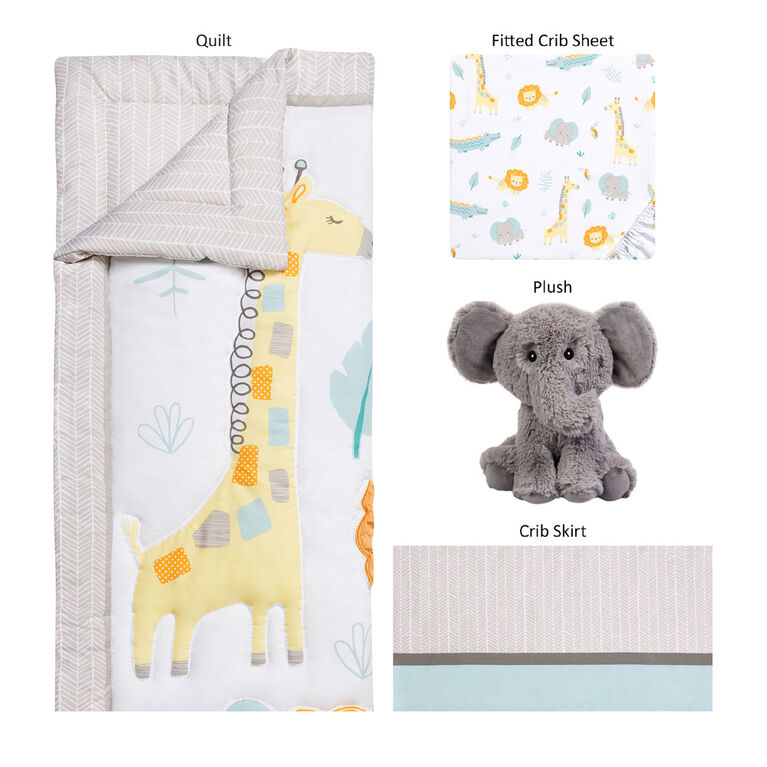 Ensemble de literie 4 pièces pour lit de bébé Sammy & Lou Amis de la jungle