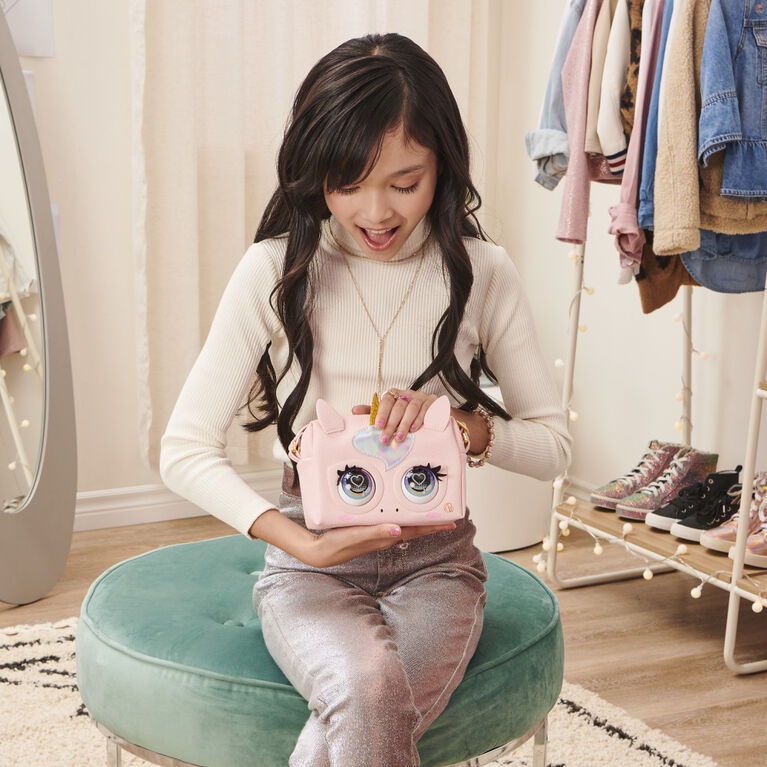 Purse Pets, Glamicorn Unicorn, Sac animal interactif avec plus de 25 effets sonores et réactions