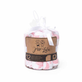 Jesse & Lulu 12-Pack Sky Theme Washcloth: Pink
