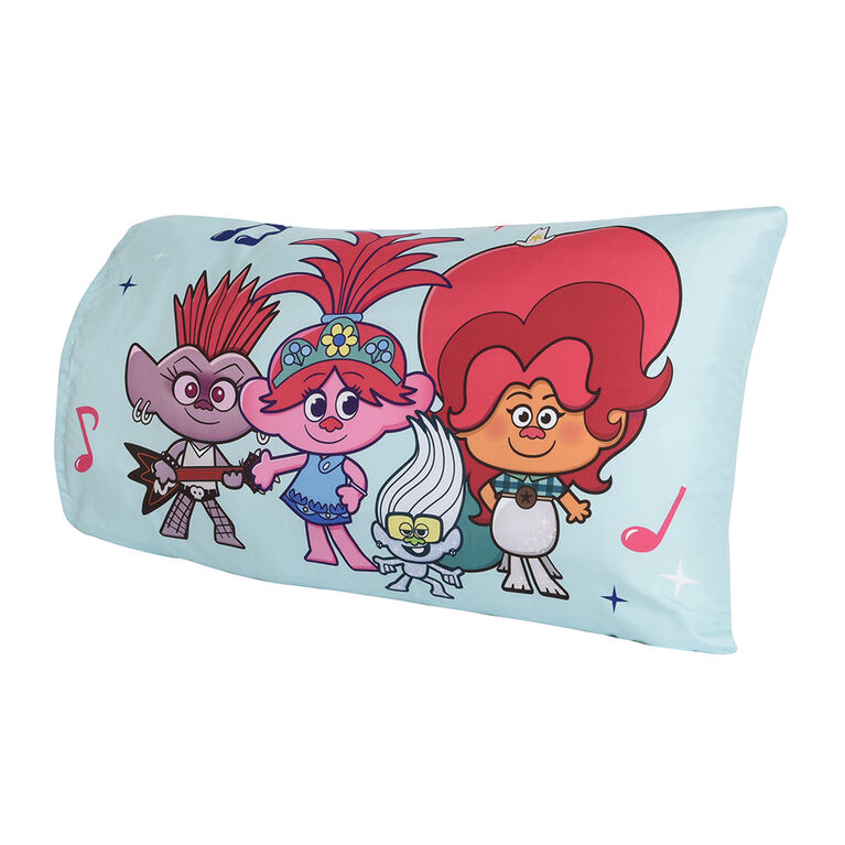 Trolls 3 Piece Toddler Bedding Set with Reversible Comforter, Fitted Sheet and Pillowcase by Nemcor