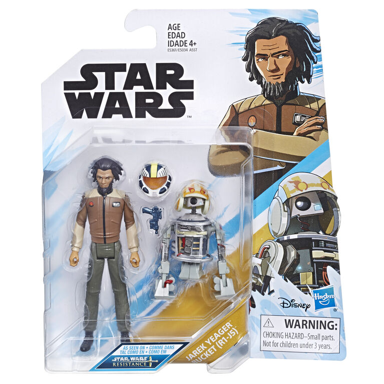 Star Wars Série animée Star Wars: Resistance - Duo de figurines Jarek Yeager de 9,5 cm et Bucket (R1-J5)