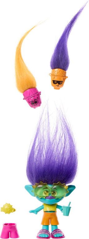 DreamWorks Trolls Band Together Hair Pops Branch Small Doll and Accessories, Toys Inspired by the Movie