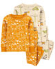 Emballage de 2 pyjamas 4 pièces à imprimé de construction jaune Carter’s 4T