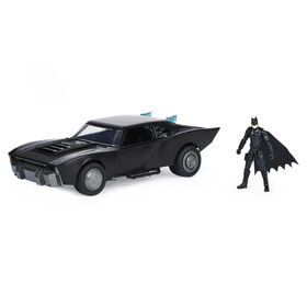DC Comics, Batman Batmobile avec figurine Batman de 10 cm, effets sonores et lumineux, Pièce à collectionner du film Batman