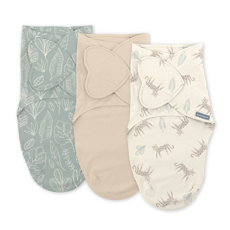 SwaddleMe by Ingenuity Monogram Collection - Born Free 3PK S/M 0-3M